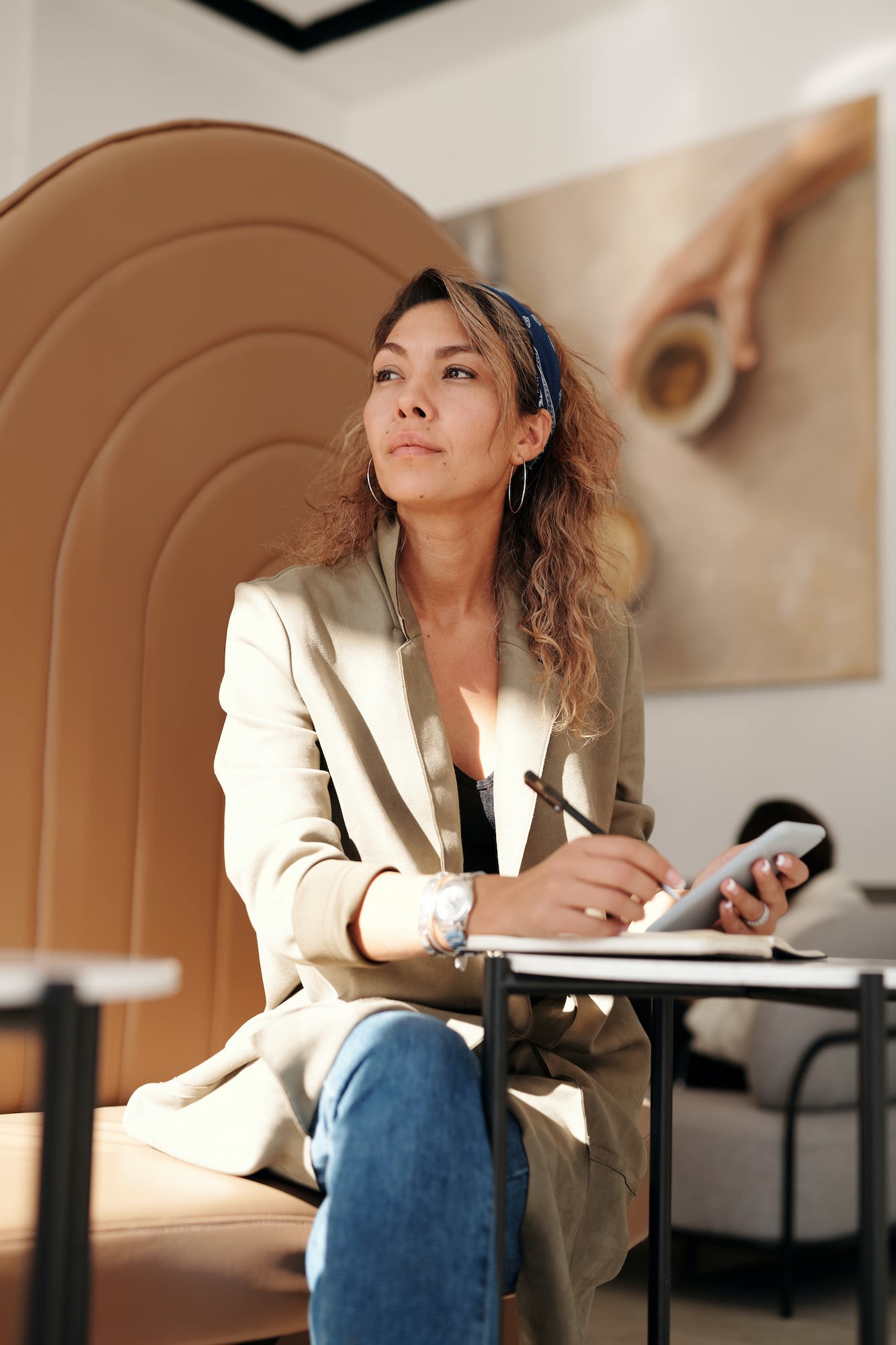 woman preparing travel plans